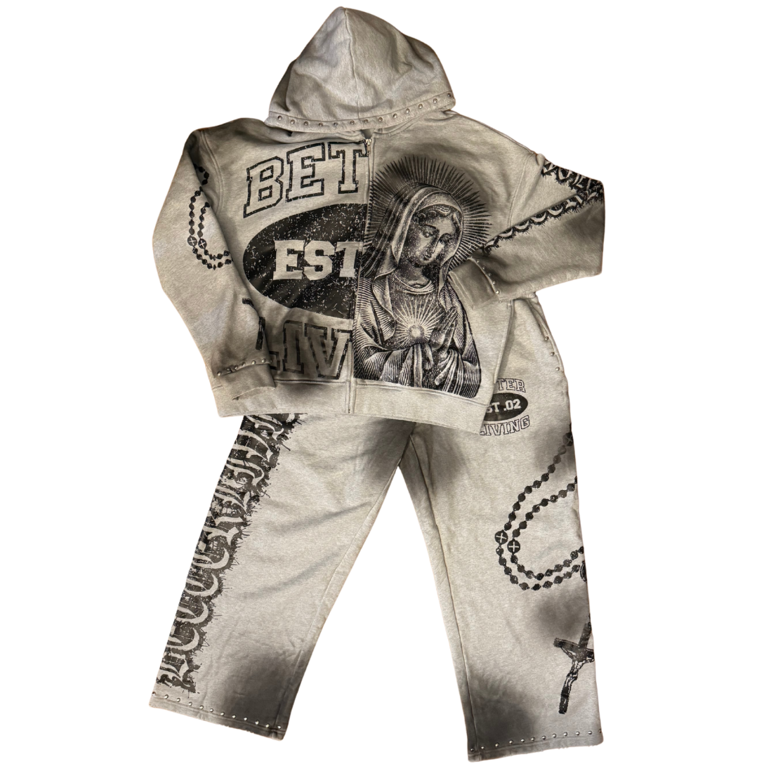 Better Living Grey Vintage Hoodie and Jogger Set