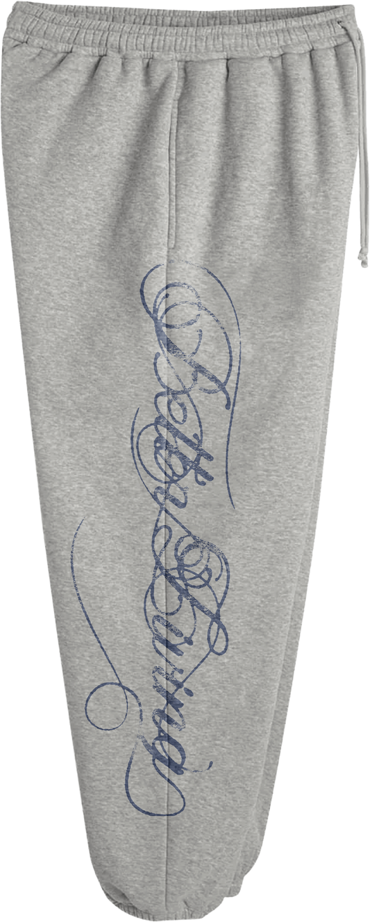 Grey/Royal Blue Script Sweats