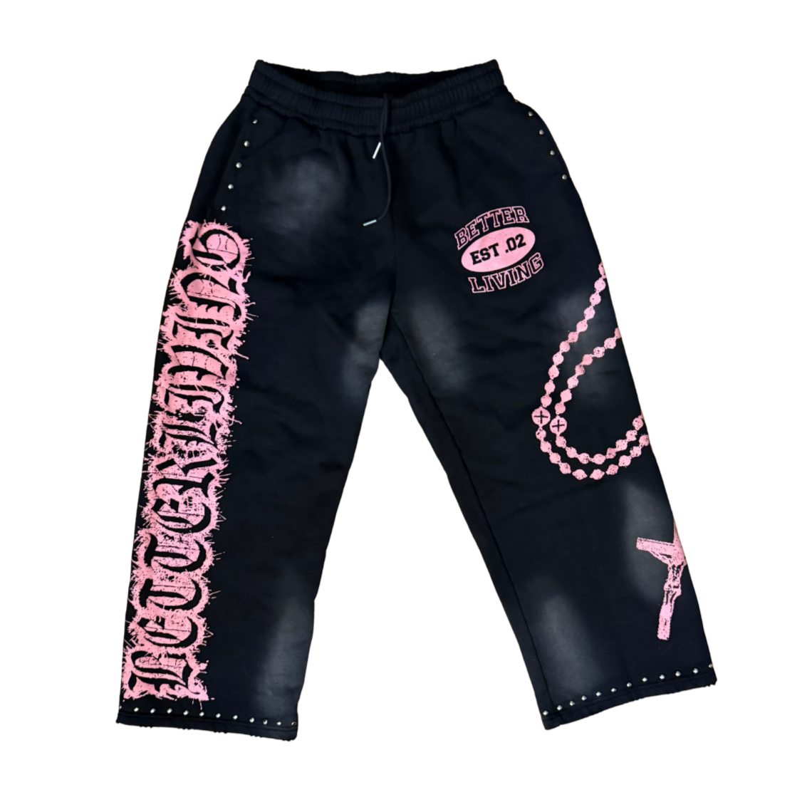 Better Living Statement Sweatpants – Black/Pink