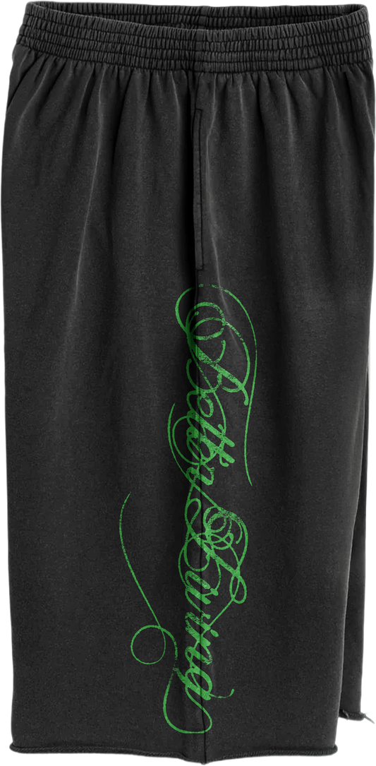 Black/Green Script Sweats