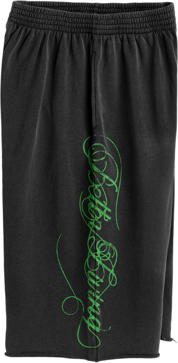 Black/Green Script Sweats