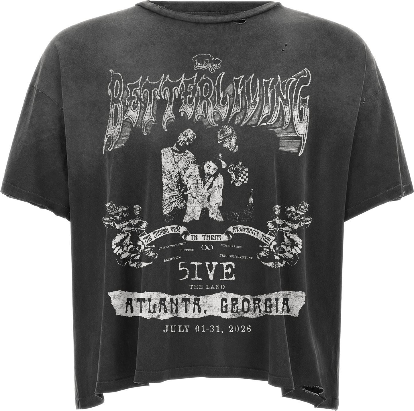 Dark Grey Washed Tour Tee