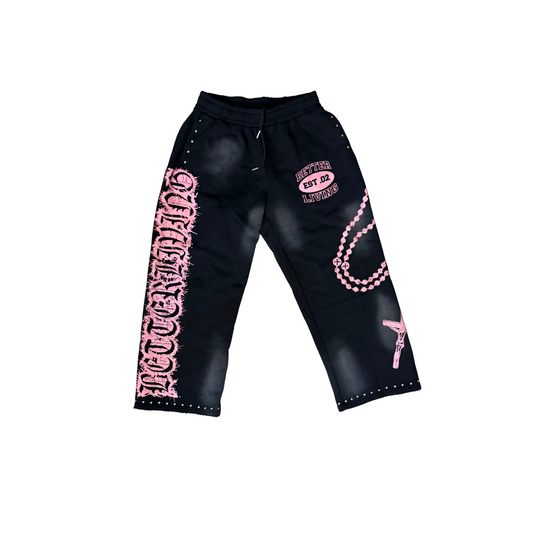 Better Living Statement Sweatpants – Black/Pink
