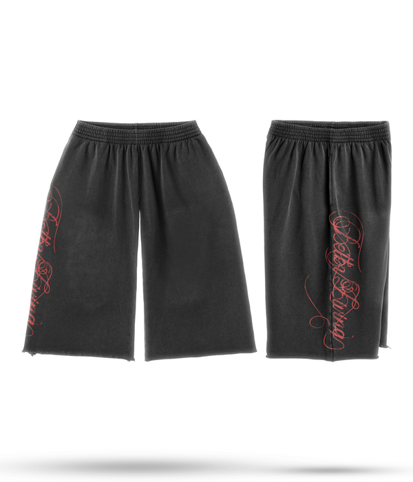 Red Script Shorts