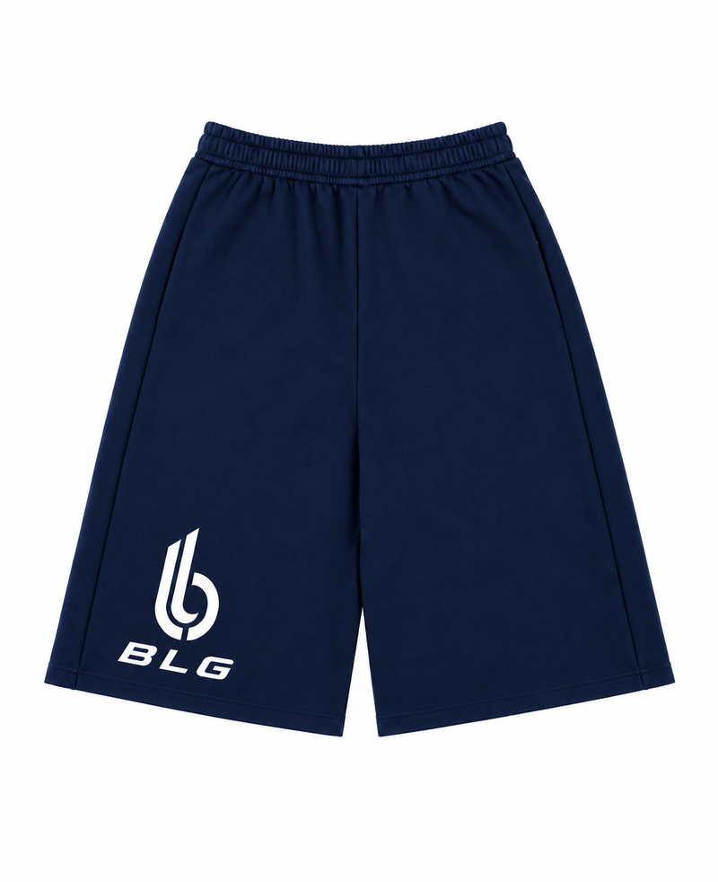 Navy “BLG” 3/4 Shorts