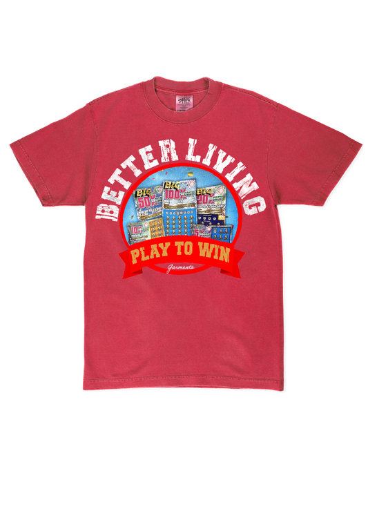Play to Win Garment Dyed Heavyweight T-shirt (Clay Red)